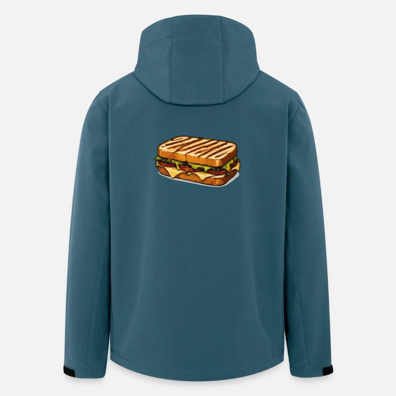 KäseSandwich Cartoon Illustration - Recycelte Männer Softshell-Jacke von Stanley/Stella - Dunkles Petrol