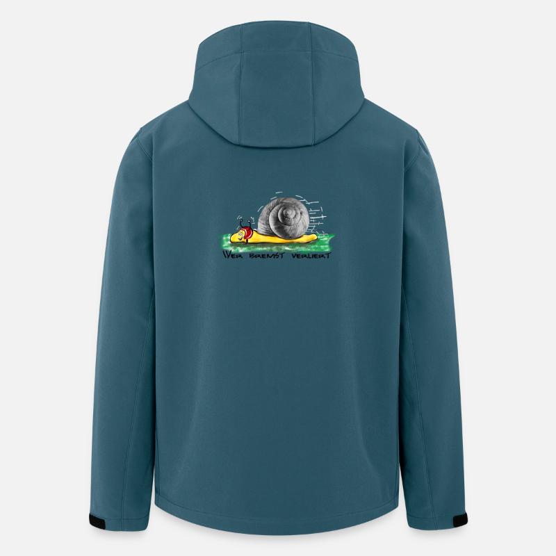 Qui ralentit perd - Veste softshell homme en polyester recyclé Stanley/Stella - bleu pétrole foncé