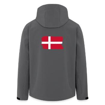 Pinceau drapeau danois vieilli - Veste softshell homme en polyester recyclé Stanley/Stella -  - Dos - AI Model Male 185 light (185cm)