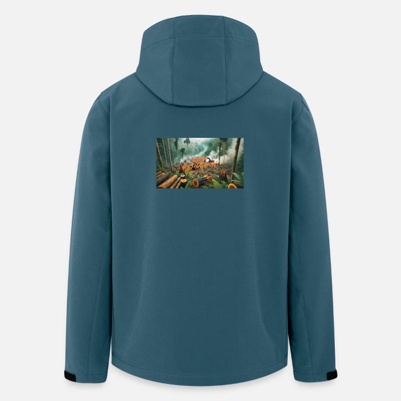 Stop Extinction: Waldschutz Design - Recycelte Männer Softshell-Jacke von Stanley/Stella - Dunkles Petrol