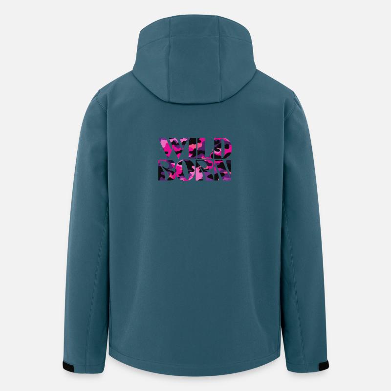 Camouflage Pink World Message Design - Veste softshell homme en polyester recyclé Stanley/Stella - bleu pétrole foncé