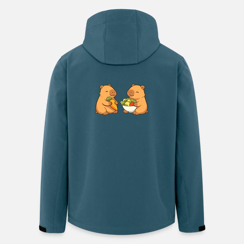 Capybara couple with vegetables – relaxed & cute - Men’s Recycled Softshell Jacket by Stanley/Stella - stargazer