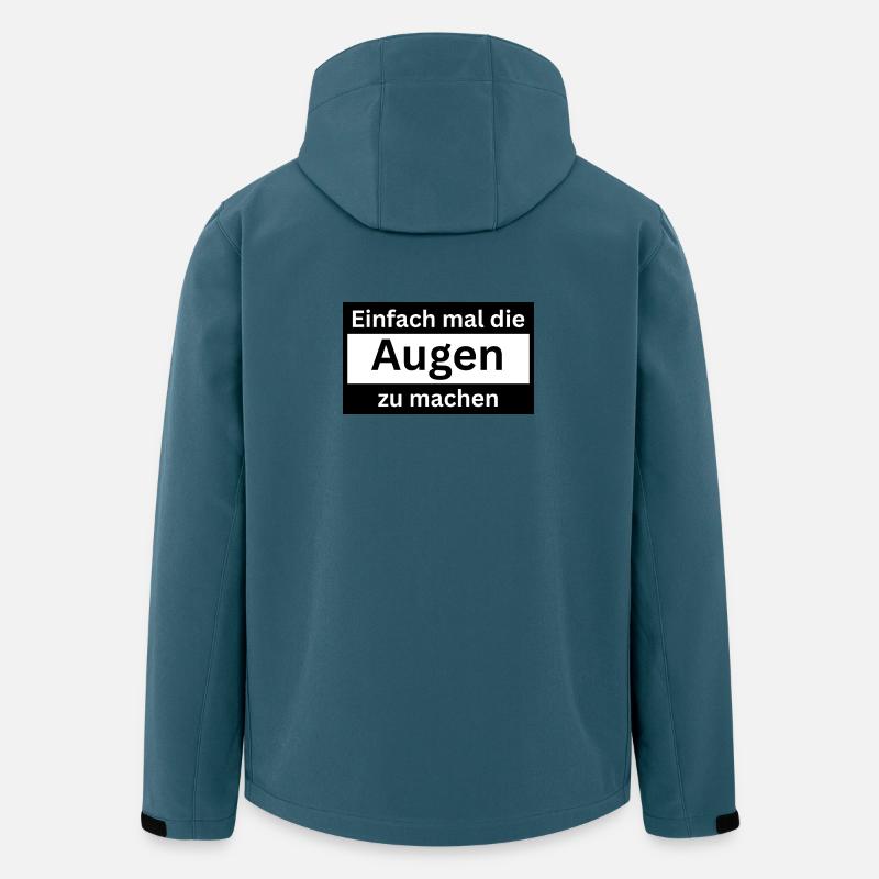 Einfach_mal_die_Augen_zu - Recycelte Männer Softshell-Jacke von Stanley/Stella - Dunkles Petrol