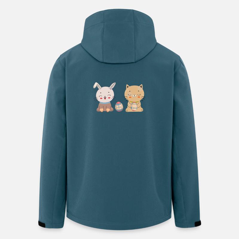 niedliche Katzen  Osterfest - Recycelte Männer Softshell-Jacke von Stanley/Stella - Dunkles Petrol