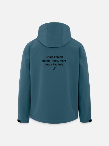 Erfolg durch Arbeit: Motivations-Statement - Recycelte Männer Softshell-Jacke von Stanley/Stella - Dunkles Petrol