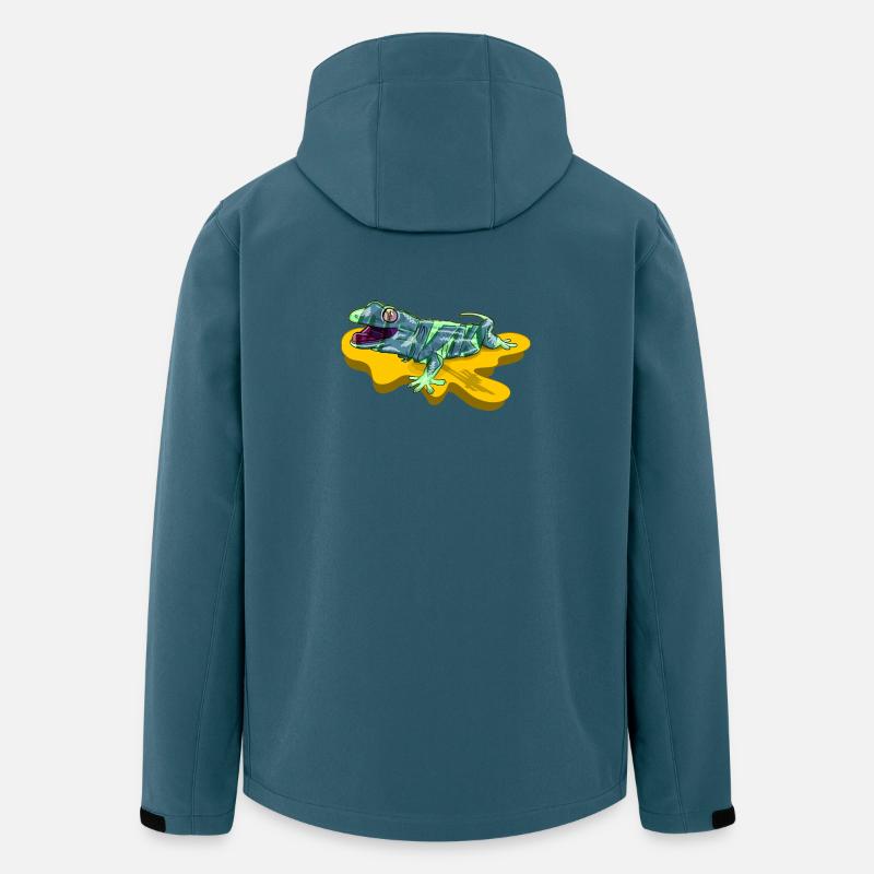 Eidechse auf neongelbem Teich - Recycelte Männer Softshell-Jacke von Stanley/Stella - Dunkles Petrol