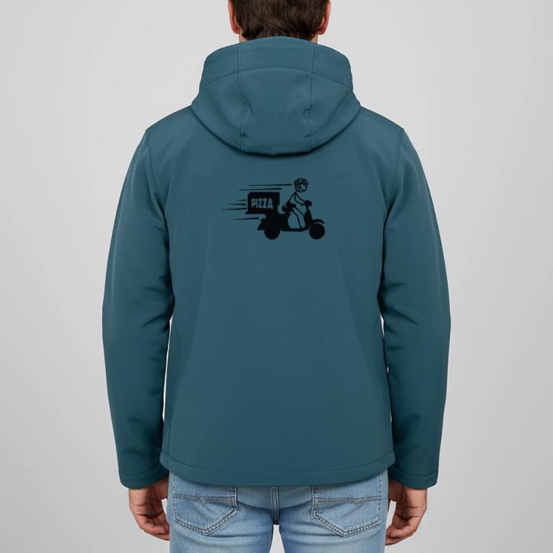 Rollerpaket oder Pizzatext PIZZA Recycelte Männer Softshell-Jacke Discoverer von Stanley/Stella
