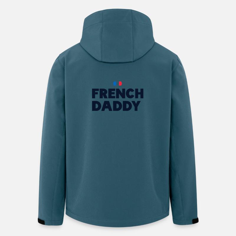 French Daddy - Cadeau Idéal pour les papas - Veste softshell homme en polyester recyclé Stanley/Stella - bleu pétrole foncé