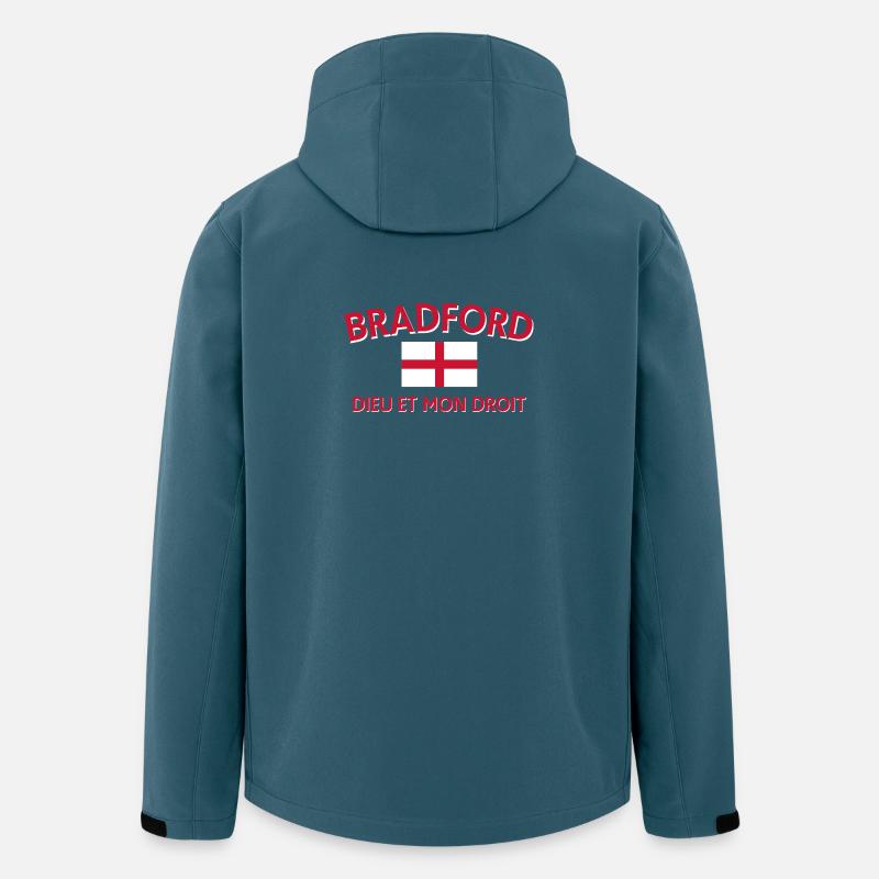 Bradford Angleterre Drapeau DDM Design - Veste softshell homme en polyester recyclé Stanley/Stella - bleu pétrole foncé