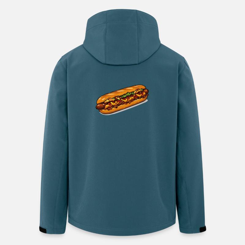 Cartoon Hotdog Illustration - Recycelte Männer Softshell-Jacke von Stanley/Stella - Dunkles Petrol