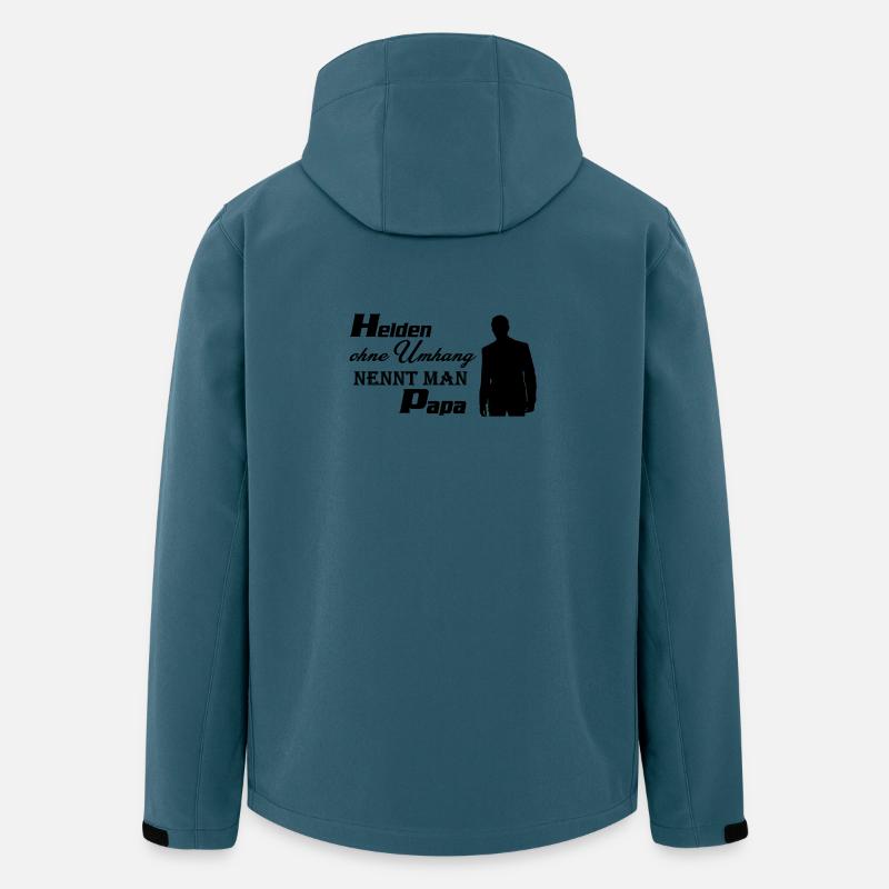 Helden Papa - Recycelte Männer Softshell-Jacke von Stanley/Stella - Dunkles Petrol