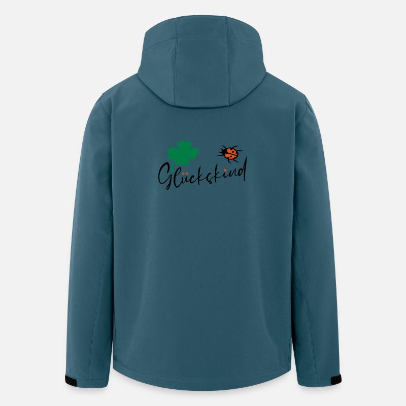Glückskind Kleeblatt Glück - Recycelte Männer Softshell-Jacke von Stanley/Stella - Dunkles Petrol