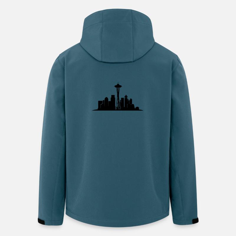 Seattle Skyline Silhouette - Recycelte Männer Softshell-Jacke von Stanley/Stella - Dunkles Petrol