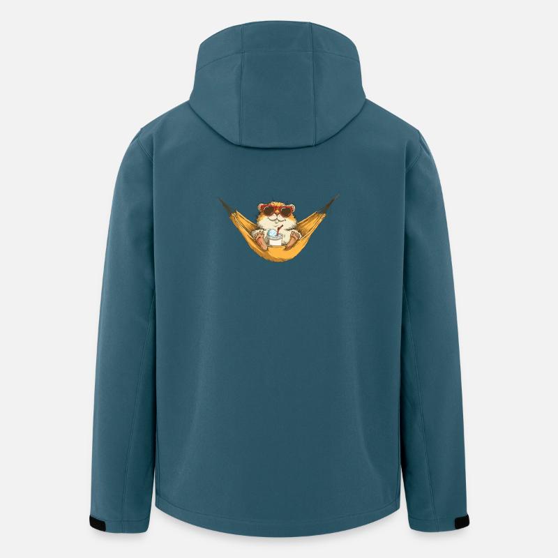 Sommerhamster im Hängematte Stil - Recycelte Männer Softshell-Jacke von Stanley/Stella - Dunkles Petrol