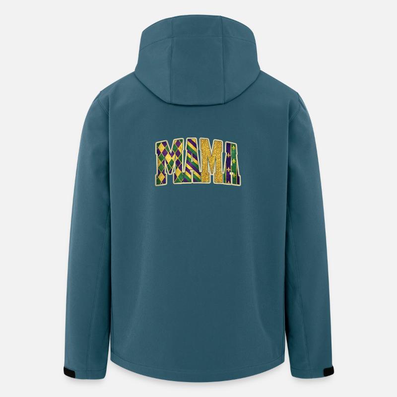 MAMA Mardi Gras Glitzerbuchstaben - Recycelte Männer Softshell-Jacke von Stanley/Stella - Dunkles Petrol