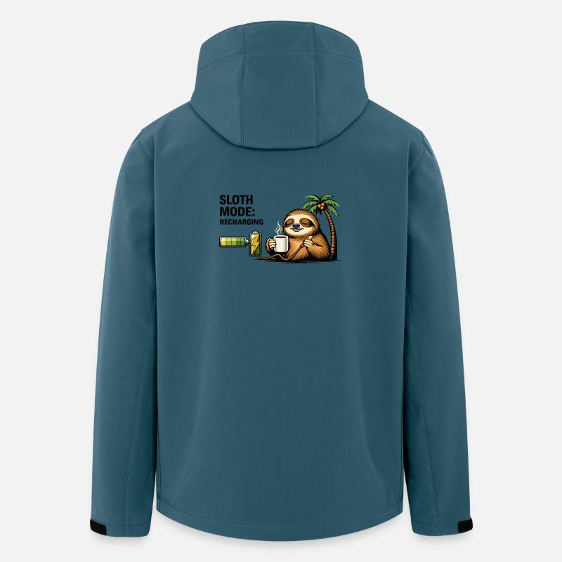 Trägheitsmodus Aufladen von Kaffee - Recycelte Männer Softshell-Jacke von Stanley/Stella - Dunkles Petrol