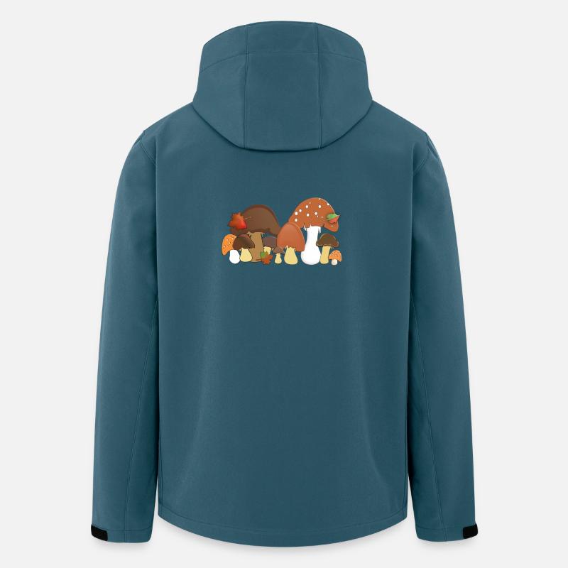 Herbstpilze Waldmotive Muster - Recycelte Männer Softshell-Jacke von Stanley/Stella - Dunkles Petrol