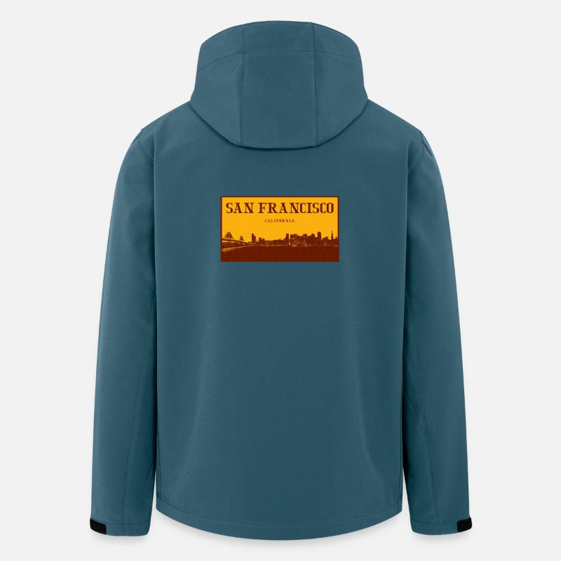 San Francisco Skyline Retro - Recycelte Männer Softshell-Jacke von Stanley/Stella - Dunkles Petrol