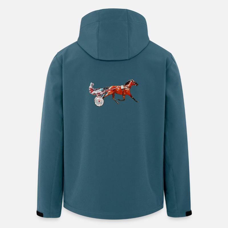 Traber Trabrennen Design - Recycelte Männer Softshell-Jacke von Stanley/Stella - Dunkles Petrol