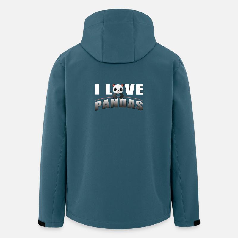 I love PANDAS - Recycelte Männer Softshell-Jacke von Stanley/Stella - Dunkles Petrol