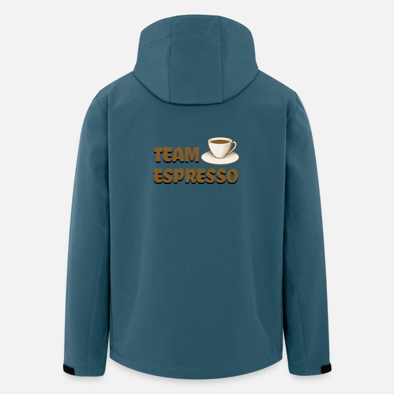 L’équipe Espresso Cool Coffee Design. - Veste softshell homme en polyester recyclé Stanley/Stella - bleu pétrole foncé