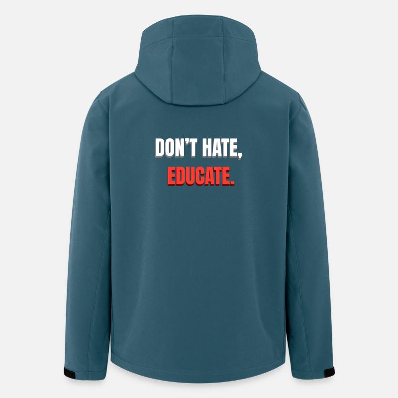 Message de ne pas détester l’éducation - Veste softshell homme en polyester recyclé Stanley/Stella - bleu pétrole foncé