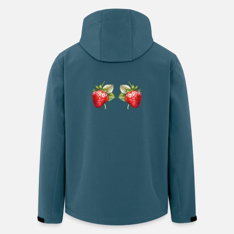 Erdbeeren Aquarell - Recycelte Männer Softshell-Jacke von Stanley/Stella - Dunkles Petrol