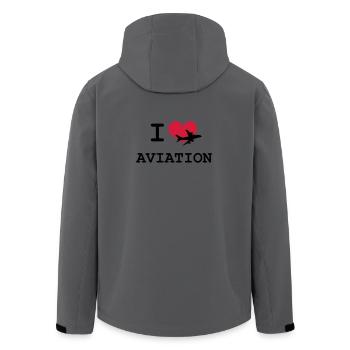 I Love Aviation [Pilot] - Men’s Recycled Softshell Jacket by Stanley/Stella - stargazer - Back - AI Model Male 185 light (185cm)