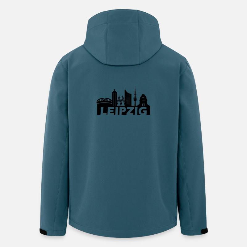 Skyline Leipzig - Recycelte Männer Softshell-Jacke von Stanley/Stella - Dunkles Petrol