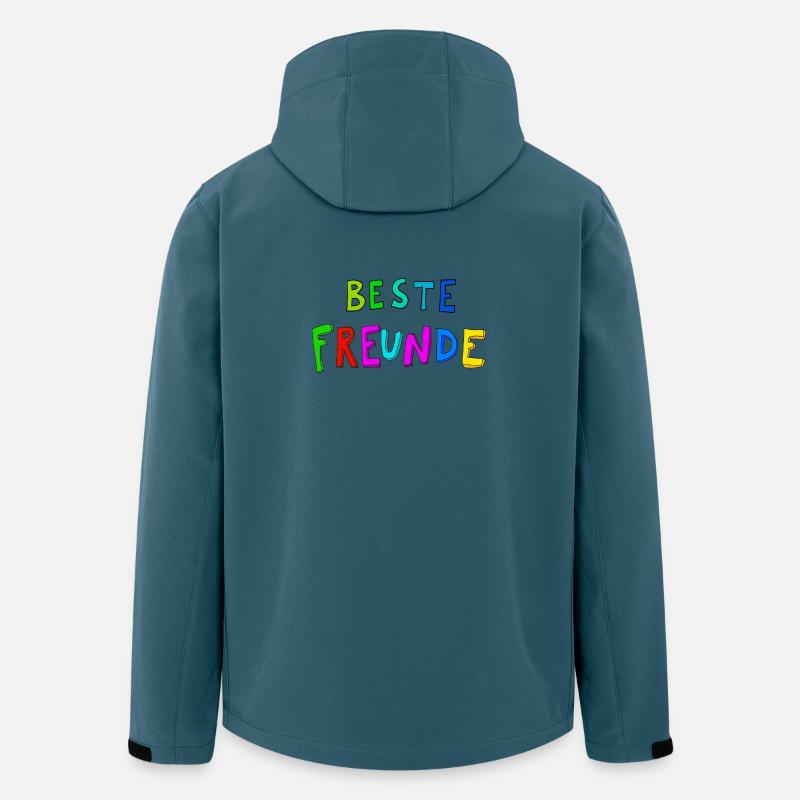 Beste Freunde Farbexplosion - Recycelte Männer Softshell-Jacke von Stanley/Stella - Dunkles Petrol