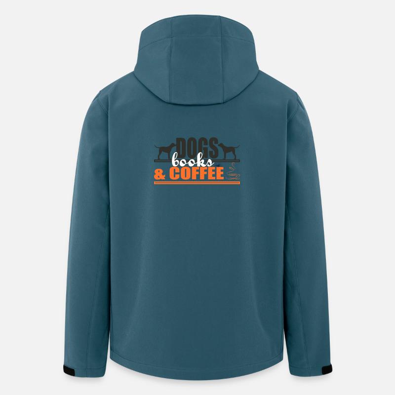Dogs Books And Coffee - Recycelte Männer Softshell-Jacke von Stanley/Stella - Dunkles Petrol