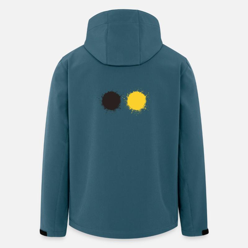 Schwarz und Gelb - Recycelte Männer Softshell-Jacke von Stanley/Stella - Dunkles Petrol