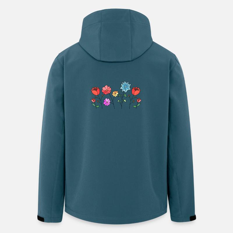 Blumen - Recycelte Männer Softshell-Jacke von Stanley/Stella - Dunkles Petrol