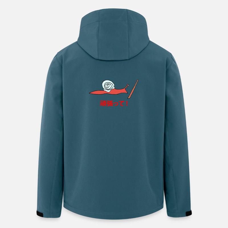 running_snail_ganbatte - Recycelte Männer Softshell-Jacke von Stanley/Stella - Dunkles Petrol