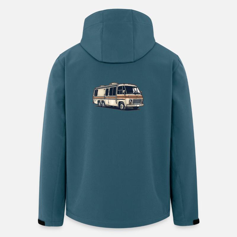 Ma maison a des roues - Veste softshell homme en polyester recyclé Stanley/Stella - bleu pétrole foncé