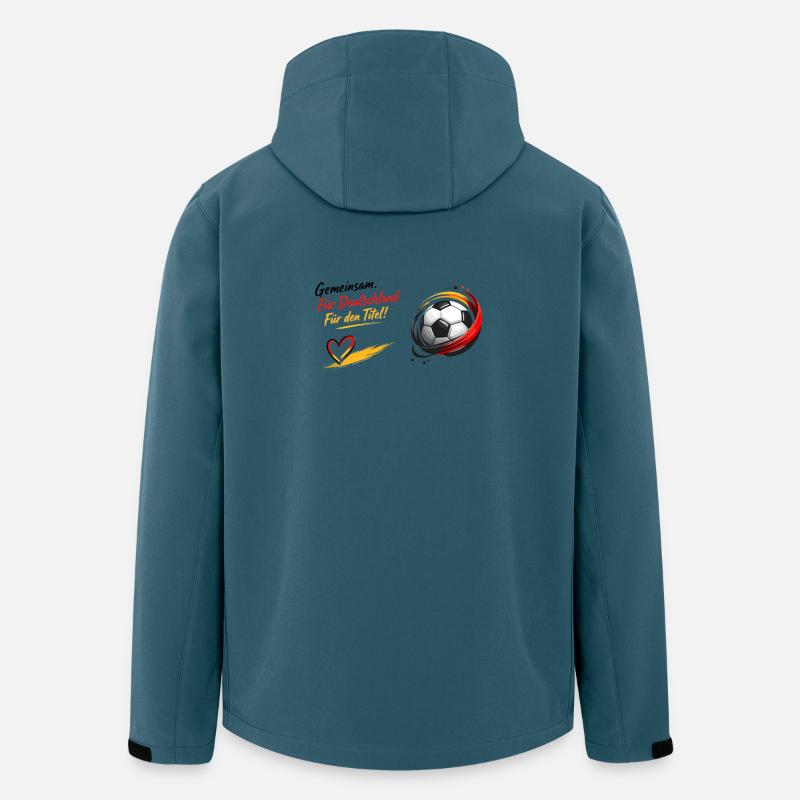 Gemeinsam Fußball Herzdesign - Recycelte Männer Softshell-Jacke von Stanley/Stella - Dunkles Petrol