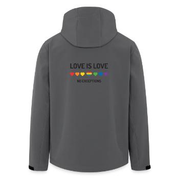LGBT Pride Month - Love is love. No Exceptions. - Men’s Recycled Softshell Jacket by Stanley/Stella -  - Back - AI Model Male 185 light (185cm)