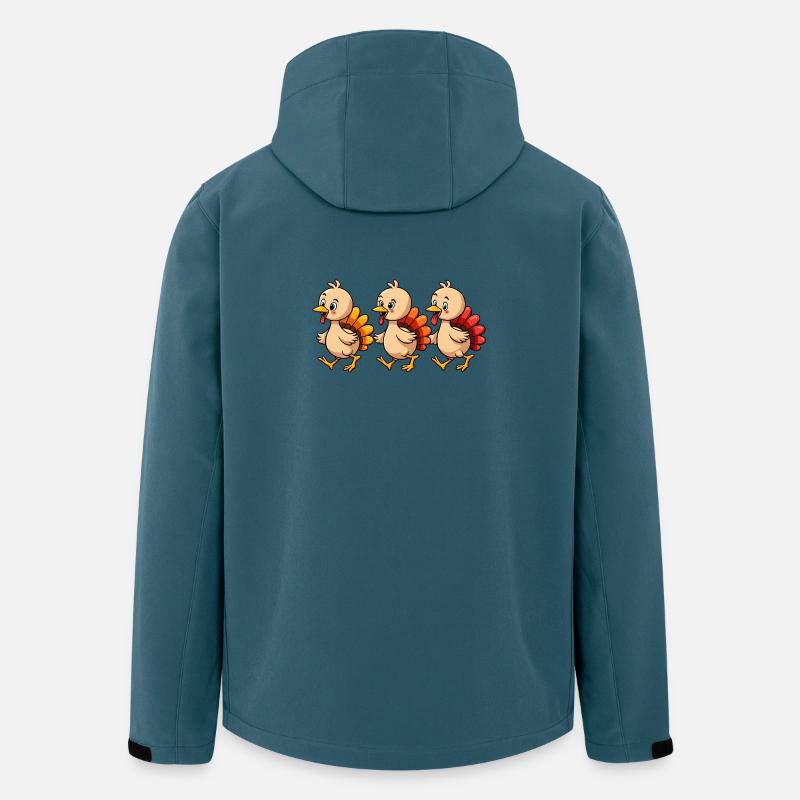 Bébé dinde de Thanksgiving - Veste softshell homme en polyester recyclé Stanley/Stella - bleu pétrole foncé