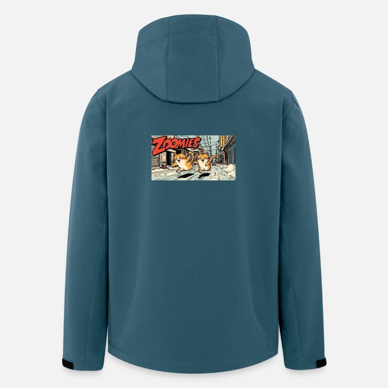 Anime Katzen Wettlauf - Recycelte Männer Softshell-Jacke von Stanley/Stella - Dunkles Petrol