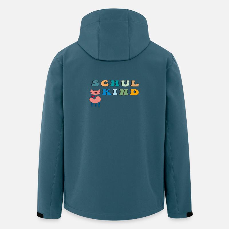 Schulkind Katze Herz - Recycelte Männer Softshell-Jacke von Stanley/Stella - Dunkles Petrol