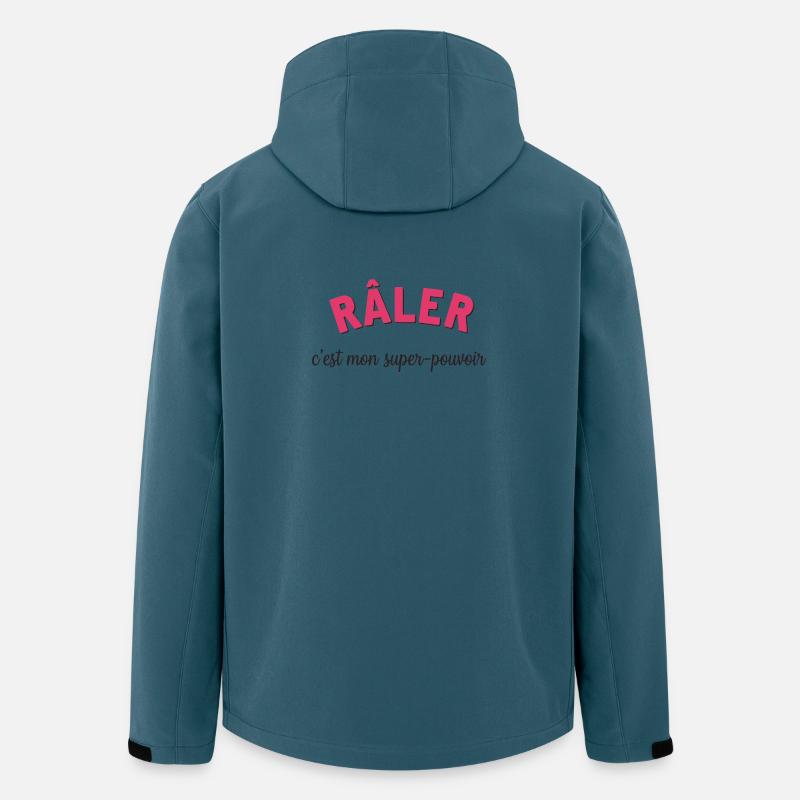 humour - râler c'est mon super pouvoir - Veste softshell homme en polyester recyclé Stanley/Stella - bleu pétrole foncé