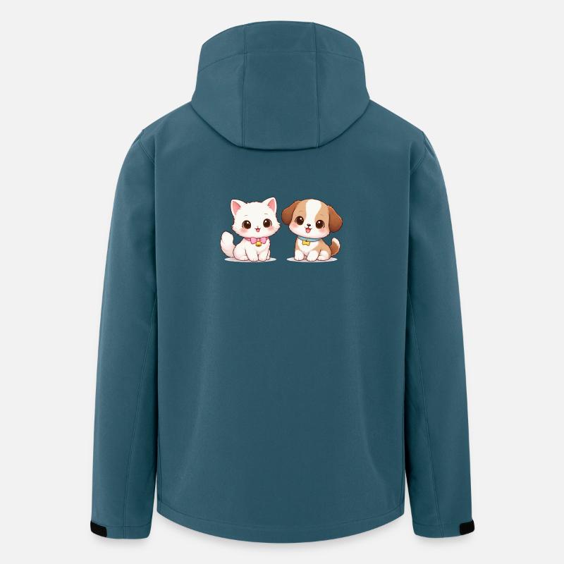 Hund Katze Comic - Recycelte Männer Softshell-Jacke von Stanley/Stella - Dunkles Petrol