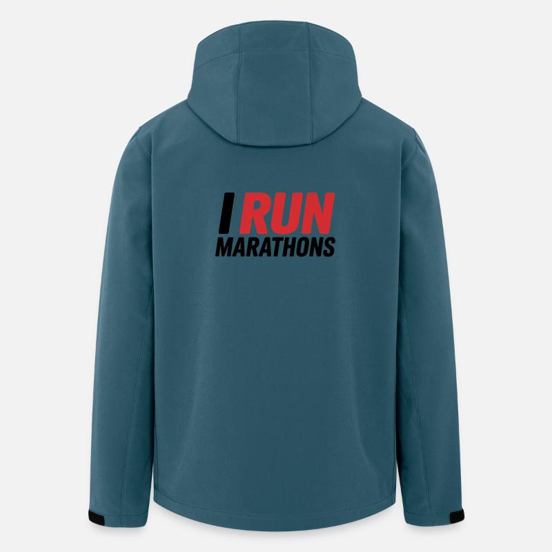 I Run Marathon Schriftzug - Recycelte Männer Softshell-Jacke von Stanley/Stella - Dunkles Petrol