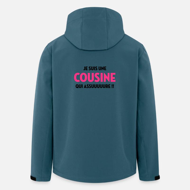 Cousine / Cousin / Bébé / Naissance / Baby - Veste softshell homme en polyester recyclé Stanley/Stella - bleu pétrole foncé