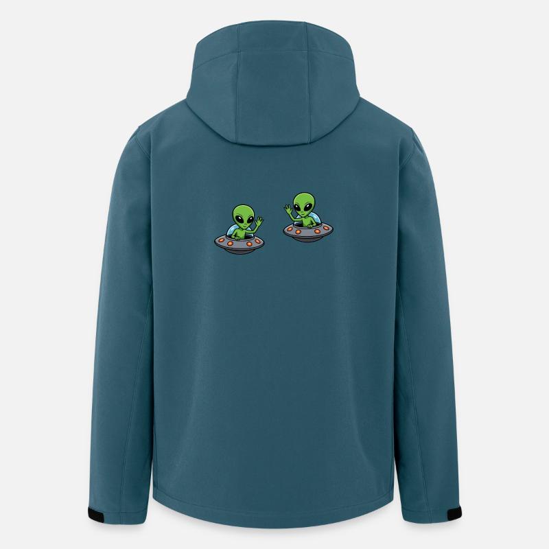 Double salutations extraterrestres dans l’OVNI - Veste softshell homme en polyester recyclé Stanley/Stella - bleu pétrole foncé