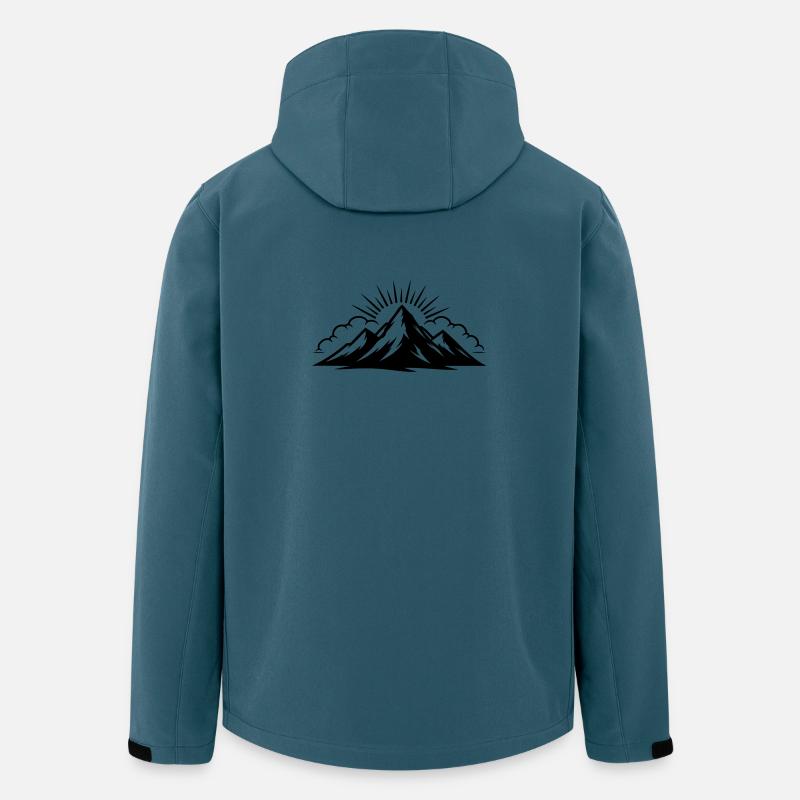 Berge Wolken Gipfel - Recycelte Männer Softshell-Jacke von Stanley/Stella - Dunkles Petrol
