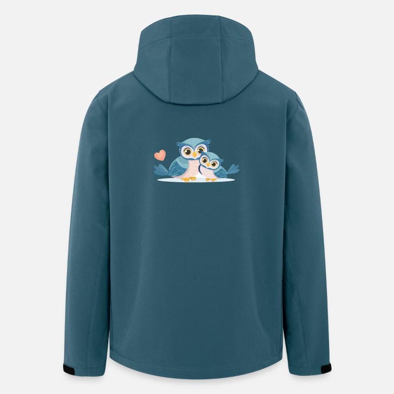 Eulenmama mit Kind - Recycelte Männer Softshell-Jacke von Stanley/Stella - Dunkles Petrol