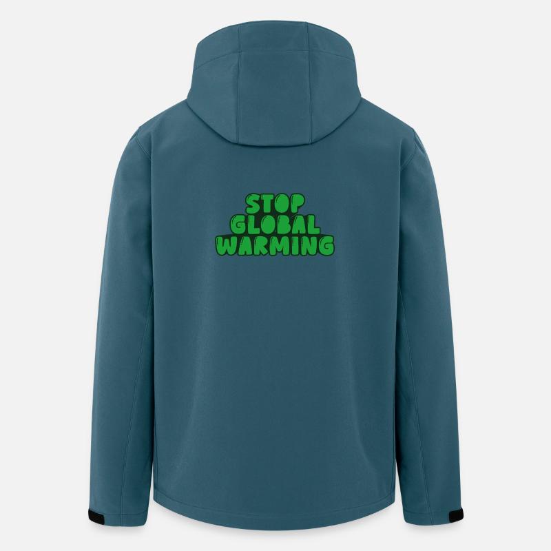 Stoppe die globale Erwärmung - Recycelte Männer Softshell-Jacke von Stanley/Stella - Dunkles Petrol