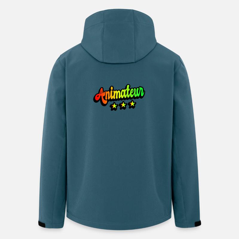Animateur Rainbow Design - Veste softshell homme en polyester recyclé Stanley/Stella - bleu pétrole foncé