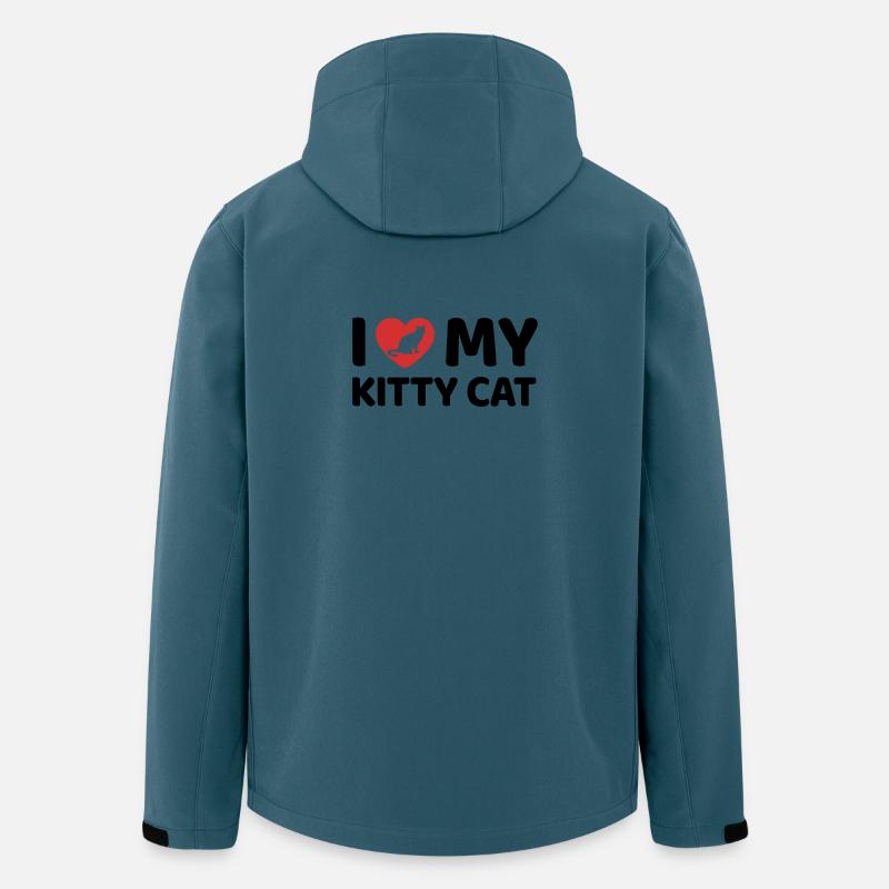I Love my Kitty Cat - Recycelte Männer Softshell-Jacke von Stanley/Stella - Dunkles Petrol
